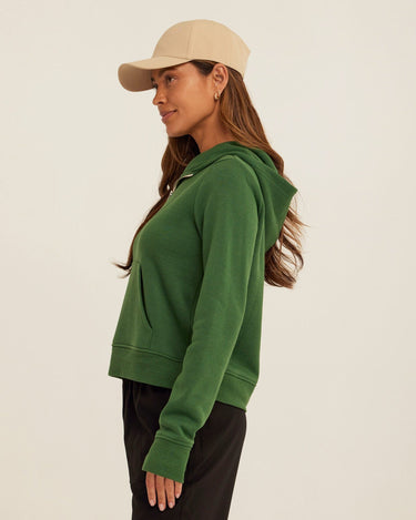 Tyra Triblend Fleece Quarter Zip Hoodie Womens Outerwear Sweatshirt Threads 4 Thought 