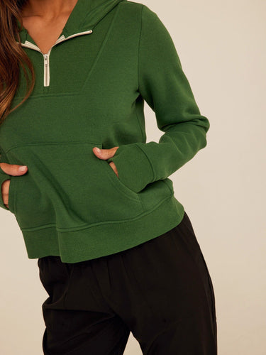 Tyra Triblend Fleece Quarter Zip Hoodie Womens Outerwear Sweatshirt Threads 4 Thought 