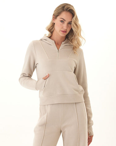 Tyra Triblend Fleece Quarter Zip Hoodie Womens Outerwear Sweatshirt Threads 4 Thought 