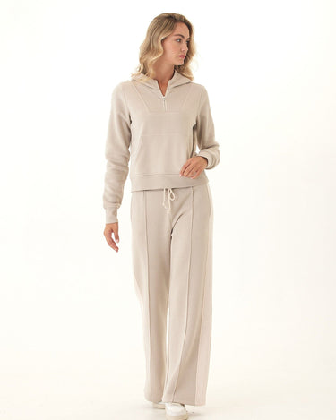 Tyra Triblend Fleece Quarter Zip Hoodie Womens Outerwear Sweatshirt Threads 4 Thought 