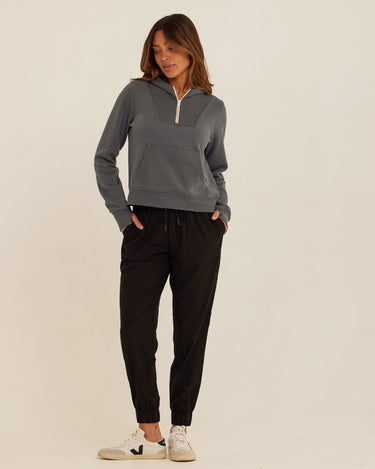 Tyra Triblend Fleece Quarter Zip Hoodie Womens Outerwear Sweatshirt Threads 4 Thought 