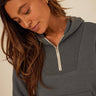 Tyra Triblend Fleece Quarter Zip Hoodie Womens Outerwear Sweatshirt Threads 4 Thought 