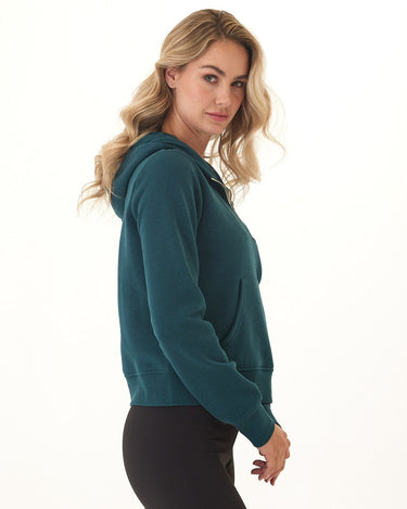 Tyra Triblend Fleece Quarter Zip Hoodie Womens Outerwear Sweatshirt Threads 4 Thought 