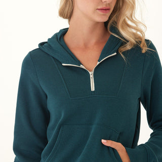 Tyra Triblend Fleece Quarter Zip Hoodie Womens Outerwear Sweatshirt Threads 4 Thought 