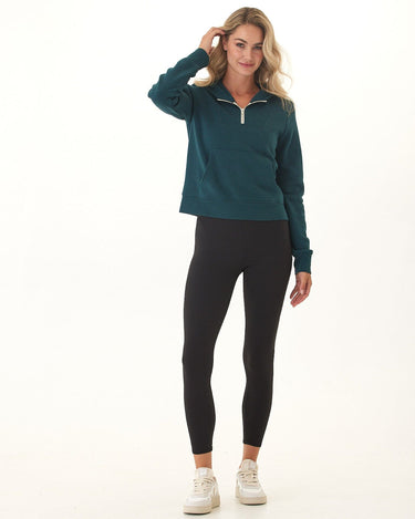 Tyra Triblend Fleece Quarter Zip Hoodie Womens Outerwear Sweatshirt Threads 4 Thought 