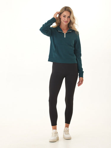 Tyra Triblend Fleece Quarter Zip Hoodie Womens Outerwear Sweatshirt Threads 4 Thought 