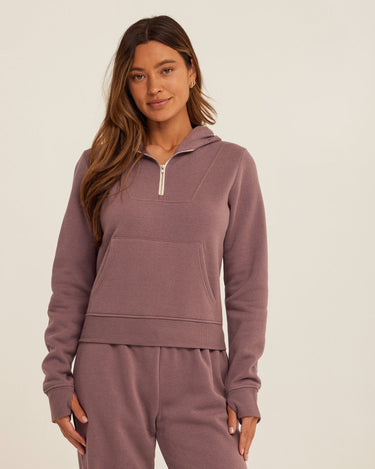 Tyra Triblend Fleece Quarter Zip Hoodie Womens Outerwear Sweatshirt Threads 4 Thought 