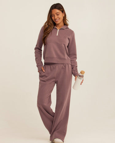 Tyra Triblend Fleece Quarter Zip Hoodie Womens Outerwear Sweatshirt Threads 4 Thought 