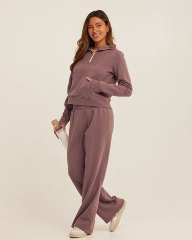 Tyra Triblend Fleece Quarter Zip Hoodie Womens Outerwear Sweatshirt Threads 4 Thought 