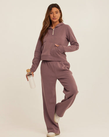 Tyra Triblend Fleece Quarter Zip Hoodie Womens Outerwear Sweatshirt Threads 4 Thought 