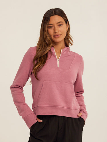 Tyra Triblend Fleece Quarter Zip Hoodie Womens Outerwear Sweatshirt Threads 4 Thought 
