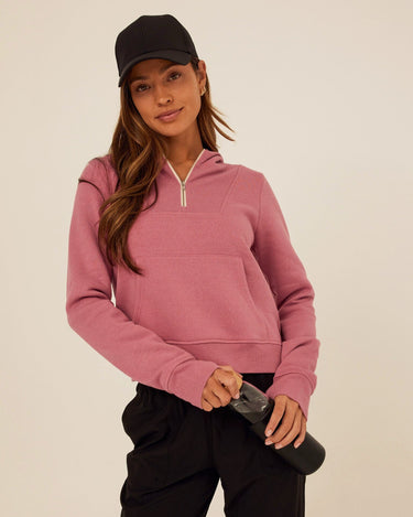 Tyra Triblend Fleece Quarter Zip Hoodie Womens Outerwear Sweatshirt Threads 4 Thought 