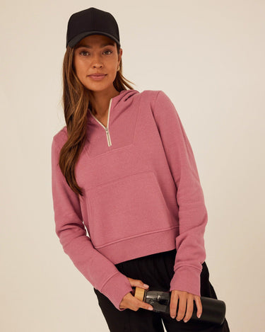 Tyra Triblend Fleece Quarter Zip Hoodie Womens Outerwear Sweatshirt Threads 4 Thought 