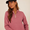Tyra Triblend Fleece Quarter Zip Hoodie Womens Outerwear Sweatshirt Threads 4 Thought 