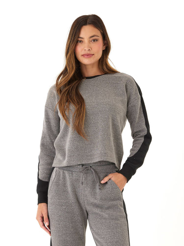 Sadia Triblend Fleece Colorblock Pullover Womens Outerwear Sweatshirt Threads 4 Thought