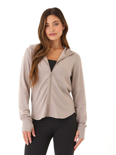 Ophelia Feather Fleece Zip Hoodie Womens Outerwear Sweatshirt Threads 4 Thought