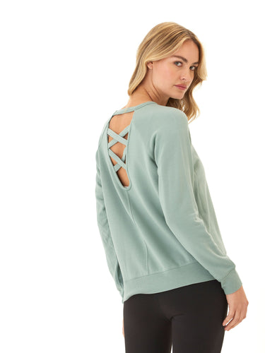 Danica Feather Fleece Criss Cross Pullover Threads 4 Thought