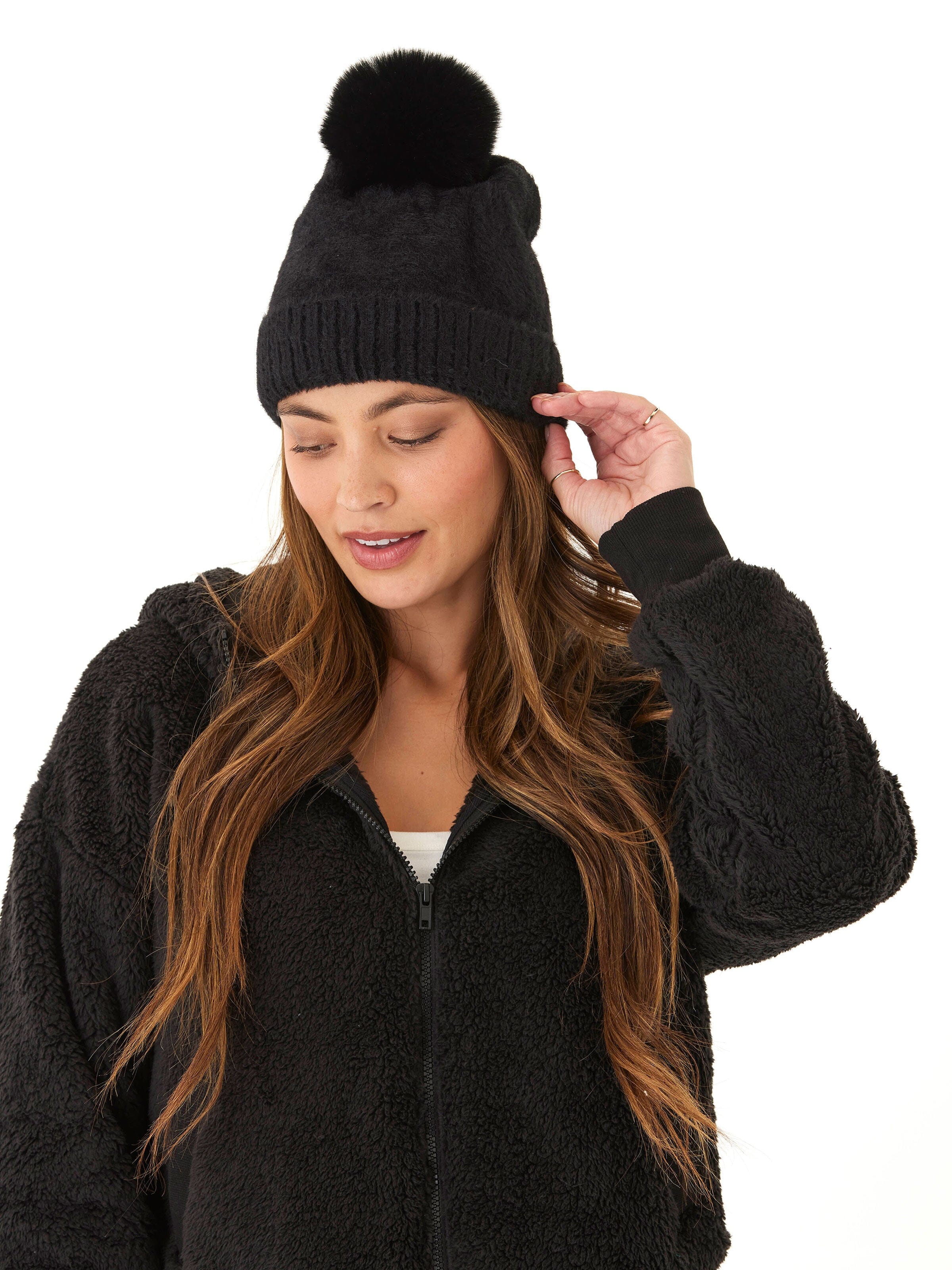 Fuzzy Knit Beanie – Threads 4 Thought