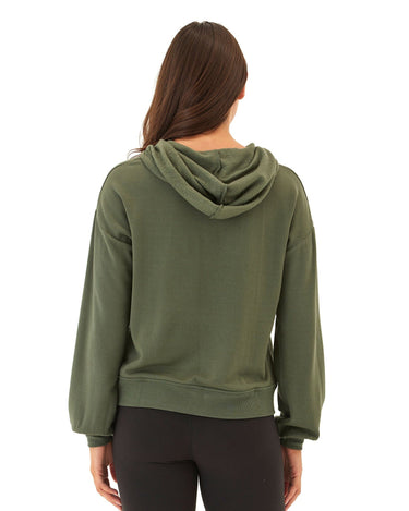Tanisha Feather Fleece Henley Hoodie Womens Outerwear Sweatshirt Threads 4 Thought 