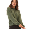 Tanisha Feather Fleece Henley Hoodie Womens Outerwear Sweatshirt Threads 4 Thought 