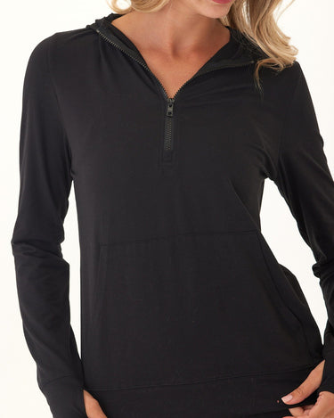Gretchen Quarter Zip Luxe Jersey Hoodie Threads 4 Thought 