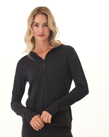 Gretchen Quarter Zip Luxe Jersey Hoodie Threads 4 Thought 