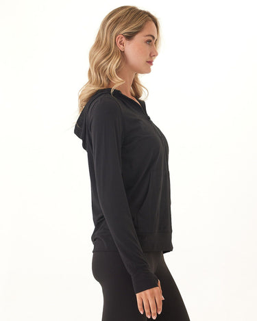 Gretchen Quarter Zip Luxe Jersey Hoodie Threads 4 Thought 