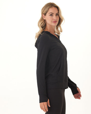 Gretchen Quarter Zip Luxe Jersey Hoodie Threads 4 Thought 