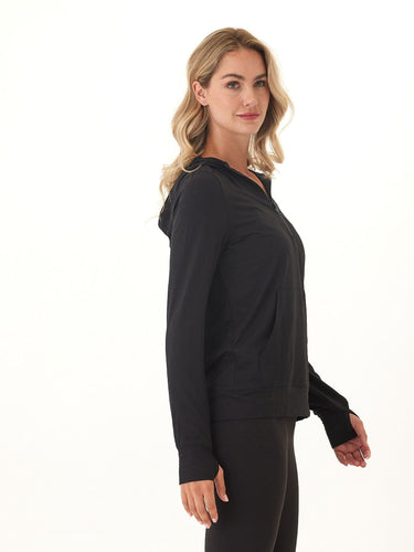 Gretchen Quarter Zip Luxe Jersey Hoodie Threads 4 Thought 