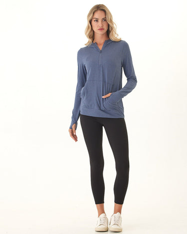 Gretchen Quarter Zip Luxe Jersey Hoodie Threads 4 Thought 
