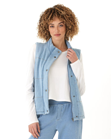 Malia Denim Terry Puffer Vest Threads 4 Thought 