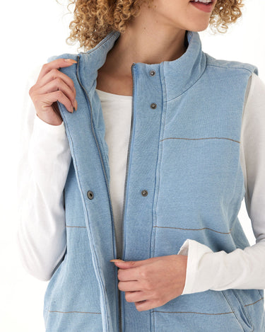 Malia Denim Terry Puffer Vest Threads 4 Thought 