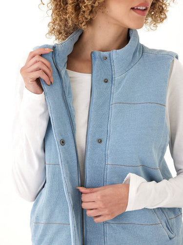 Malia Denim Terry Puffer Vest Threads 4 Thought