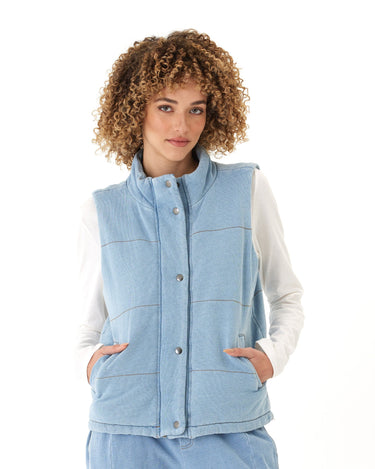 Malia Denim Terry Puffer Vest Threads 4 Thought 