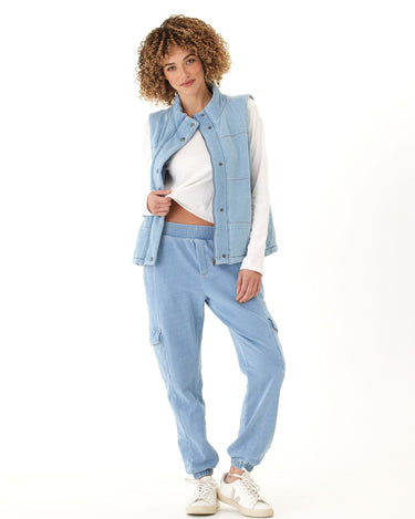 Malia Denim Terry Puffer Vest Threads 4 Thought 