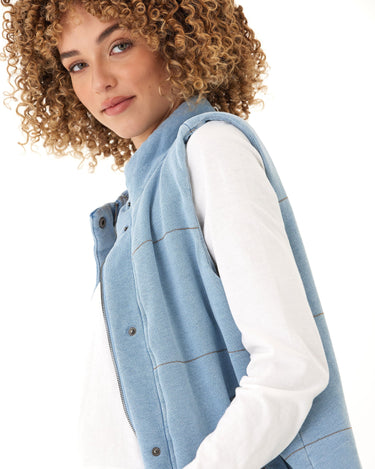 Malia Denim Terry Puffer Vest Threads 4 Thought 