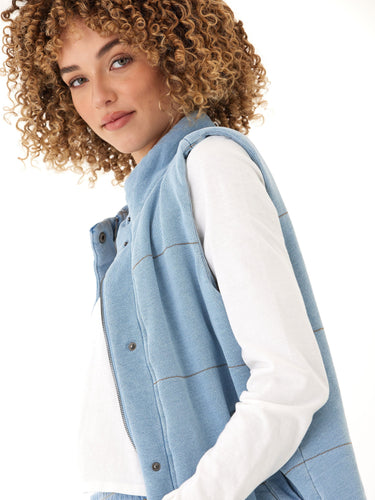 Malia Denim Terry Puffer Vest Threads 4 Thought 