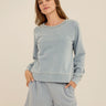Mabel Denim Terry Raglan Pullover Womens Outerwear Sweatshirt Threads 4 Thought 