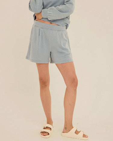 Jessamina Denim Terry Pleated Short Womens Bottoms Shorts Threads 4 Thought 