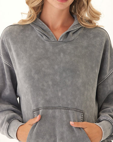 Marcellina Mineral Wash CVC Fleece Pullover Hoodie Threads 4 Thought 