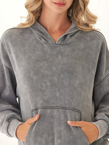 Marcellina Mineral Wash CVC Fleece Pullover Hoodie Threads 4 Thought