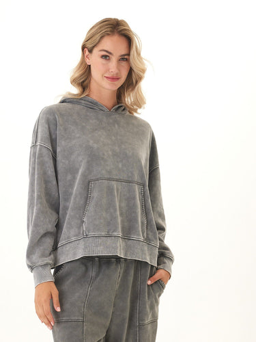 Marcellina Mineral Wash CVC Fleece Pullover Hoodie Threads 4 Thought 