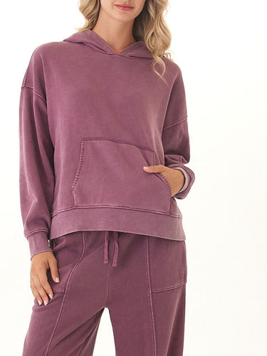 Marcellina Mineral Wash CVC Fleece Pullover Hoodie Threads 4 Thought 