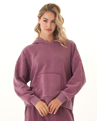 Marcellina Mineral Wash CVC Fleece Pullover Hoodie Threads 4 Thought 