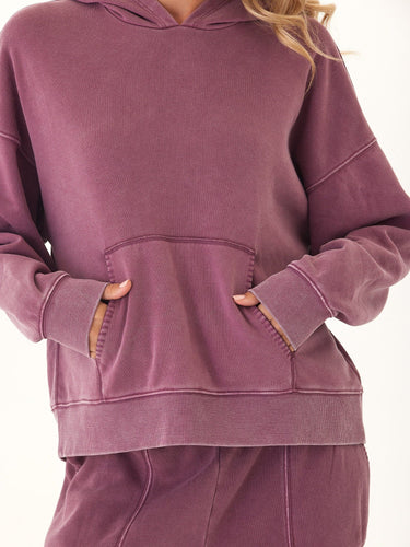 Marcellina Mineral Wash CVC Fleece Pullover Hoodie Threads 4 Thought 