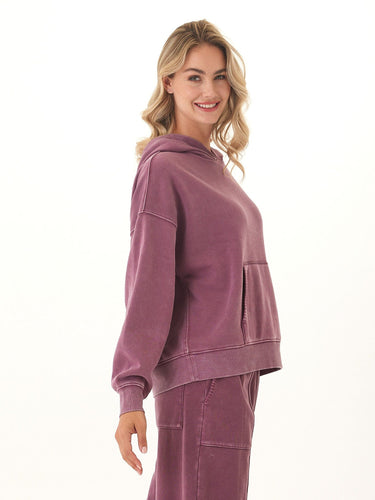 Marcellina Mineral Wash CVC Fleece Pullover Hoodie Threads 4 Thought 