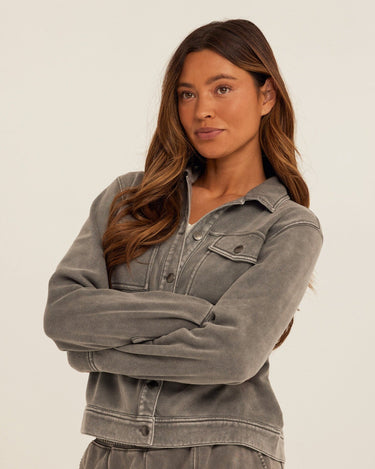 Abbey Mineral Wash CVC Fleece Jacket Womens Outerwear Jacket Threads 4 Thought 