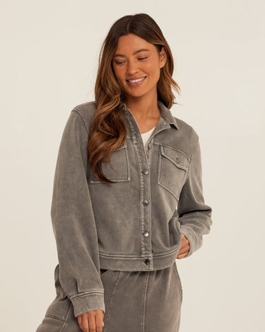 Abbey Mineral Wash CVC Fleece Jacket Womens Outerwear Jacket Threads 4 Thought 