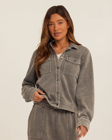 Abbey Mineral Wash CVC Fleece Jacket Womens Outerwear Jacket Threads 4 Thought 