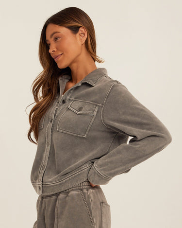 Abbey Mineral Wash CVC Fleece Jacket Womens Outerwear Jacket Threads 4 Thought 